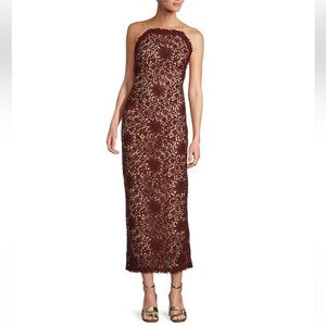 Antonio Melani
Nancy Schiffli Lace Square Neck Sleeveless Sheath Midi Dress